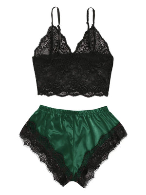 Women's sexy lace pajama set