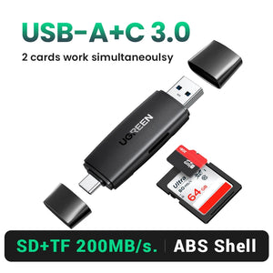 UGREEN Card Reader USB3.0&USB C to SD MicroSD TF Thunderbolt 3