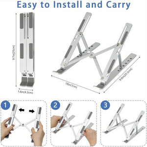 Adjustable Aluminum Laptop Stand - 6-Level Height