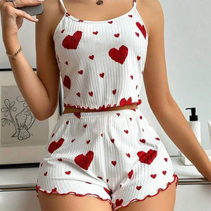 Women's Pajamas Set Sleepwear 2 PCS Short Tank