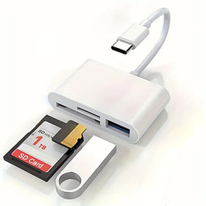 3-in-1 USB C card reader compatible